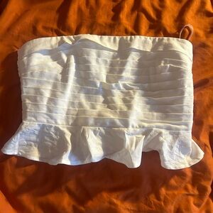 Forever 21 crop top ruffled white